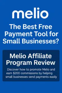 Melio Affiliate Program Review cover image showing the Melio logo with the tagline 'The Best Free Payment Tool for Small Businesses?'