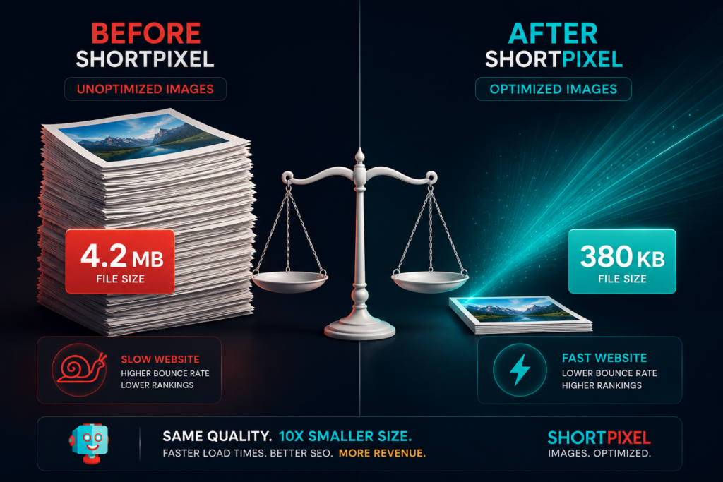 ShortPixel review 2026 — best image optimization plugin to speed up your WordPress website and improve Google PageSpeed scores"